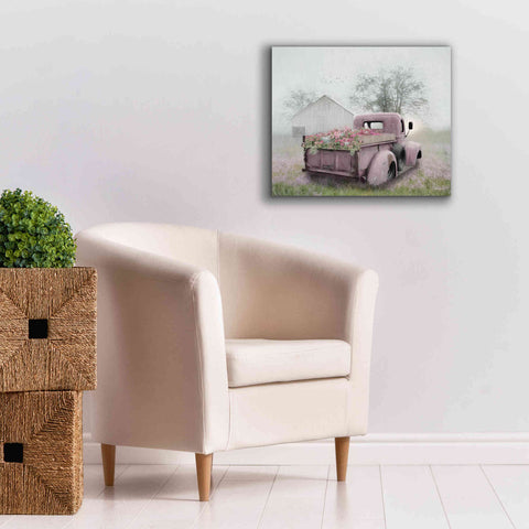 Image of 'Pink Flower Truck' by Lori Deiter, Canvas Wall Art,24 x 20
