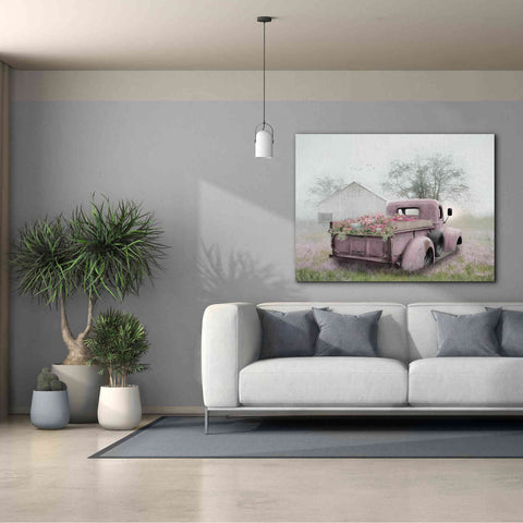 Image of 'Pink Flower Truck' by Lori Deiter, Canvas Wall Art,54 x 40