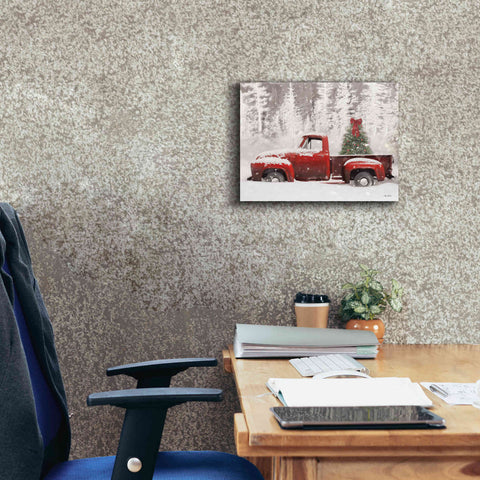 Image of 'Red Truck with Christmas Tree II' by Lori Deiter, Canvas Wall Art,16 x 12