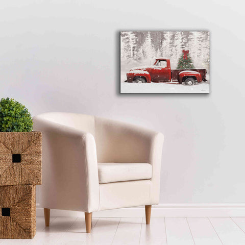 Image of 'Red Truck with Christmas Tree II' by Lori Deiter, Canvas Wall Art,26 x 18