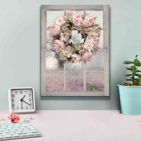 Image of 'Spring Peony Wreath' by Lori Deiter, Canvas Wall Art,12 x 16