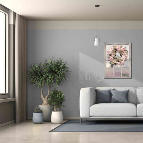 Image of 'Spring Peony Wreath' by Lori Deiter, Canvas Wall Art,26 x 34