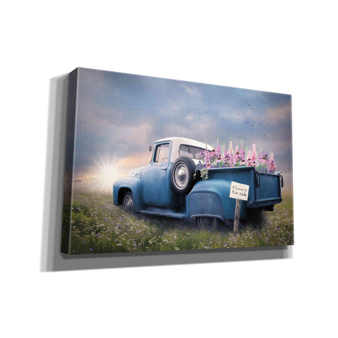 Image of 'Blue Ford with Foxglove Flowers' by Lori Deiter, Canvas Wall Art