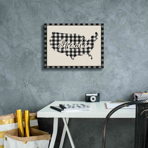 Image of 'USA Home Plaid' by Lori Deiter, Canvas Wall Art,16 x 12
