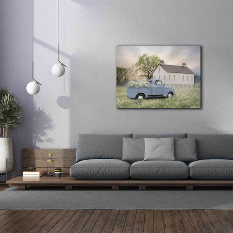 Image of 'Blue Ford at Barn' by Lori Deiter, Canvas Wall Art,54 x 40
