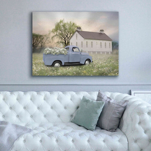 Image of 'Blue Ford at Barn' by Lori Deiter, Canvas Wall Art,54 x 40