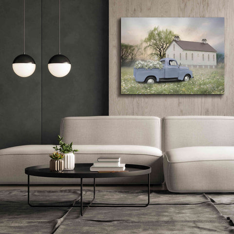 Image of 'Blue Ford at Barn' by Lori Deiter, Canvas Wall Art,54 x 40