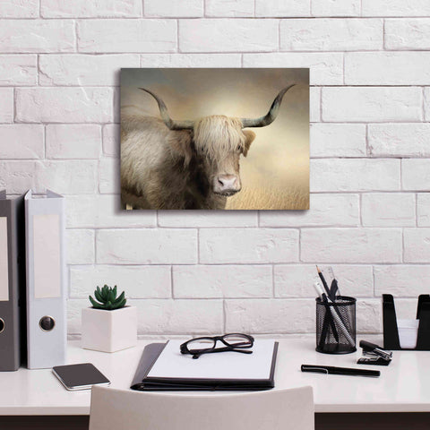 Image of 'Highland Cow in Golden Grass' by Lori Deiter, Canvas Wall Art,16 x 12