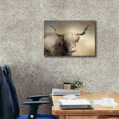 Image of 'Highland Cow in Golden Grass' by Lori Deiter, Canvas Wall Art,26 x 18