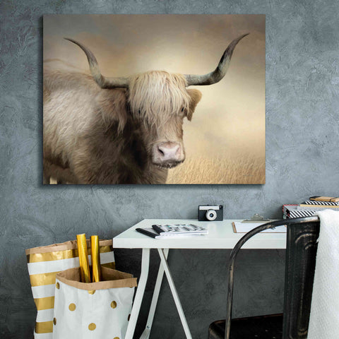 Image of 'Highland Cow in Golden Grass' by Lori Deiter, Canvas Wall Art,34 x 26