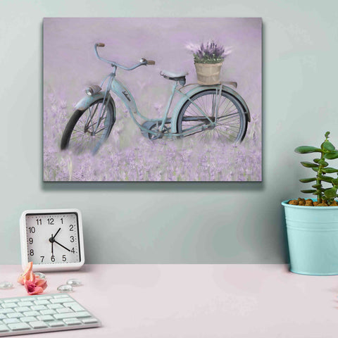 Image of 'Bicycle in Lavender' by Lori Deiter, Canvas Wall Art,16 x 12