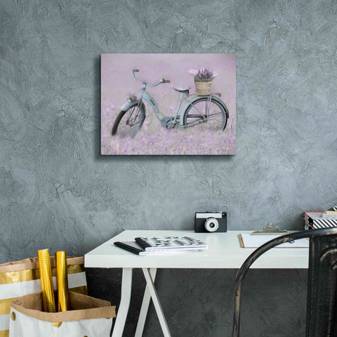 Image of 'Bicycle in Lavender' by Lori Deiter, Canvas Wall Art,16 x 12