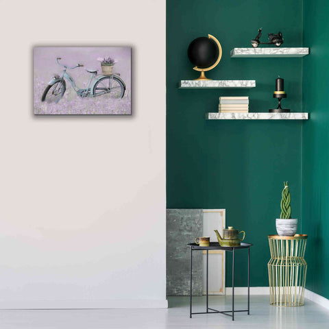 Image of 'Bicycle in Lavender' by Lori Deiter, Canvas Wall Art,26 x 18