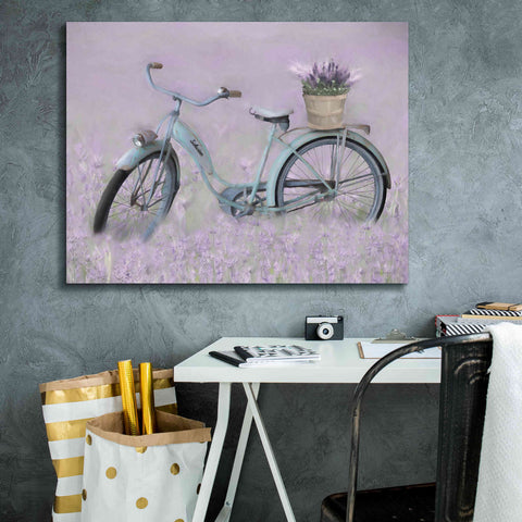 Image of 'Bicycle in Lavender' by Lori Deiter, Canvas Wall Art,34 x 26