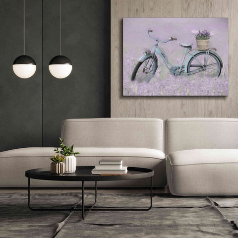 Image of 'Bicycle in Lavender' by Lori Deiter, Canvas Wall Art,54 x 40