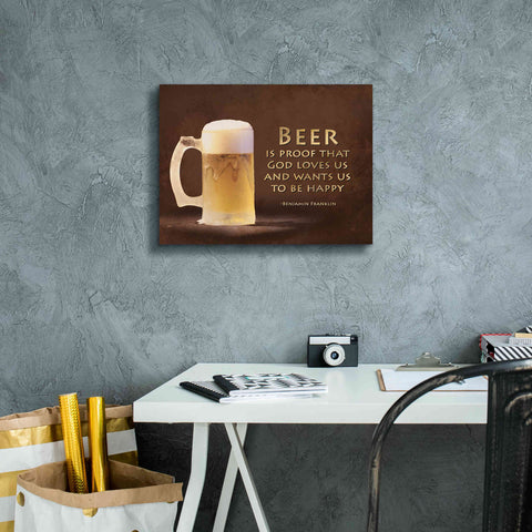 Image of 'Be Happy' by Lori Deiter, Canvas Wall Art,16 x 12