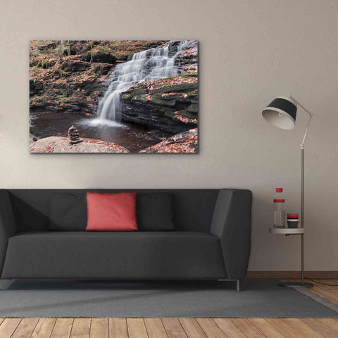 Image of 'Peaceful Day at Mohican Falls' by Lori Deiter, Canvas Wall Art,60 x 40