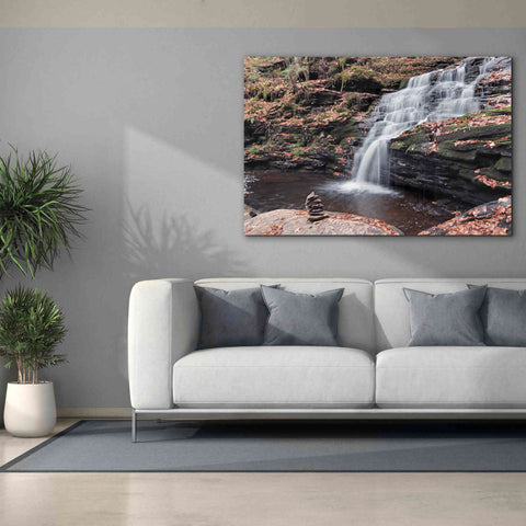 Image of 'Peaceful Day at Mohican Falls' by Lori Deiter, Canvas Wall Art,60 x 40