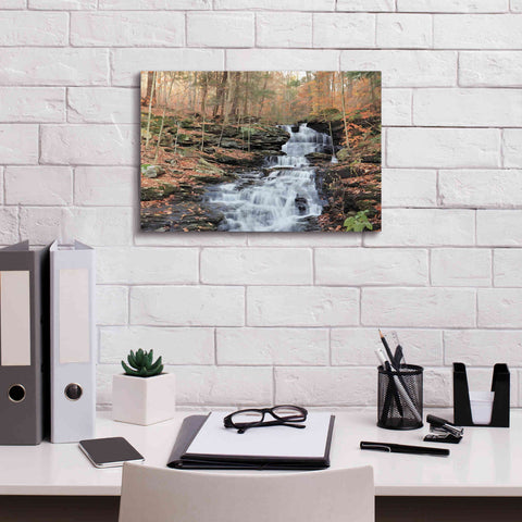 Image of 'Waterfall Steps at Pigeon Run' by Lori Deiter, Canvas Wall Art,18 x 12