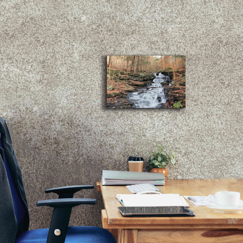 Image of 'Waterfall Steps at Pigeon Run' by Lori Deiter, Canvas Wall Art,18 x 12