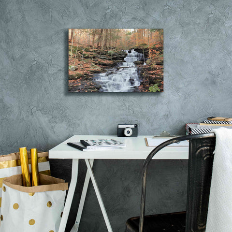 Image of 'Waterfall Steps at Pigeon Run' by Lori Deiter, Canvas Wall Art,18 x 12