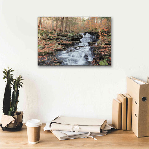 Image of 'Waterfall Steps at Pigeon Run' by Lori Deiter, Canvas Wall Art,18 x 12