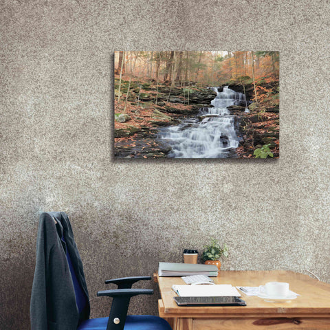 Image of 'Waterfall Steps at Pigeon Run' by Lori Deiter, Canvas Wall Art,40 x 26