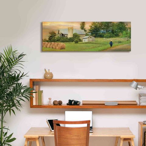 Image of 'Amish Barefoot Farmer' by Lori Deiter Canvas Wall Art,36 x 12