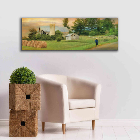 Image of 'Amish Barefoot Farmer' by Lori Deiter Canvas Wall Art,60 x 20