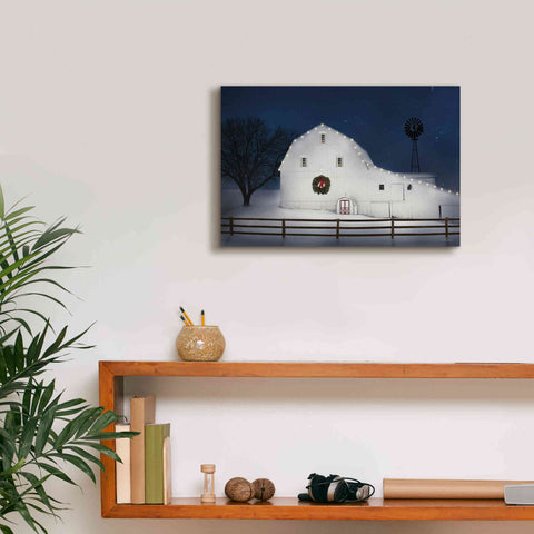 Image of 'Christmas Starry Night' by Lori Deiter Canvas Wall Art,18 x 12
