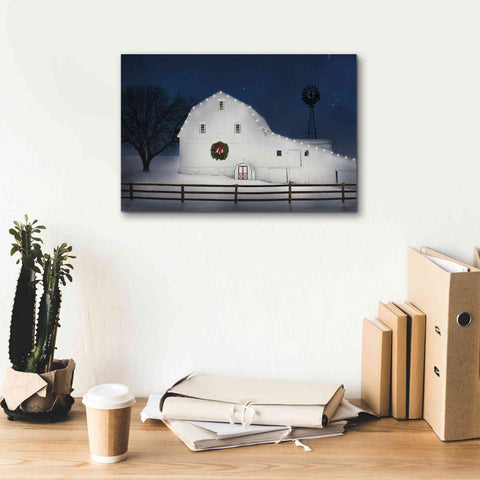 Image of 'Christmas Starry Night' by Lori Deiter Canvas Wall Art,18 x 12