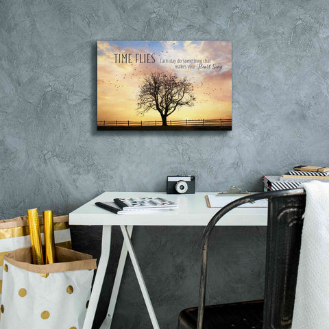 Image of 'Time Flies' by Lori Deiter Canvas Wall Art,18 x 12