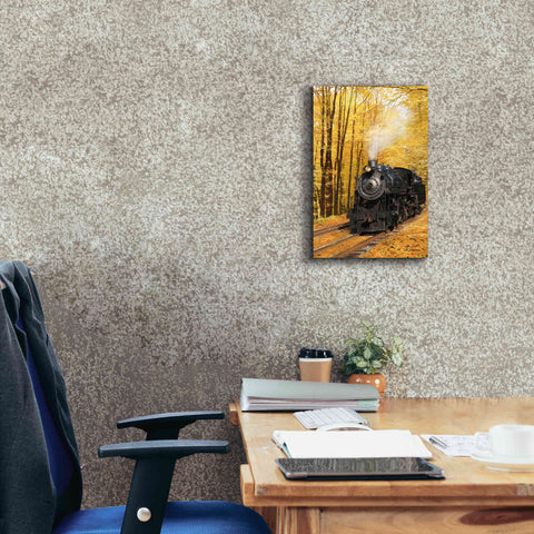 Image of 'Fall Locomotive' by Lori Deiter Canvas Wall Art,12 x 18