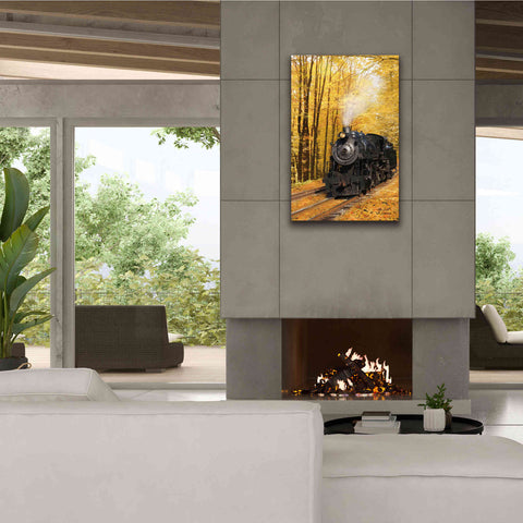 Image of 'Fall Locomotive' by Lori Deiter Canvas Wall Art,26 x 40
