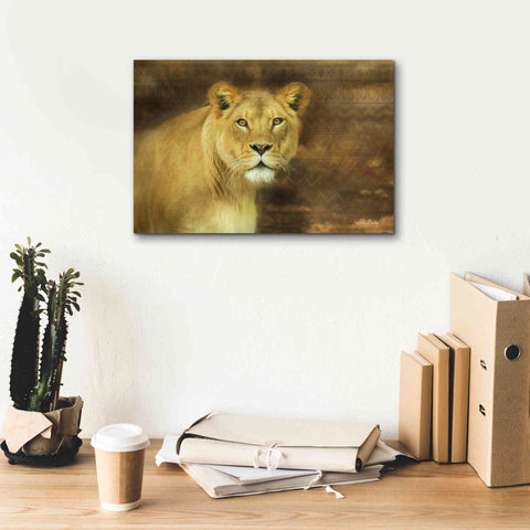 Image of 'Tribal Lioness' by Lori Deiter Canvas Wall Art,18 x 12