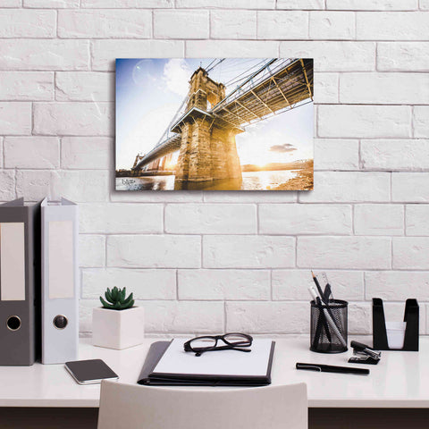 Image of 'Double Sunset' by Donnie Quillen Canvas Wall Art,18 x 12