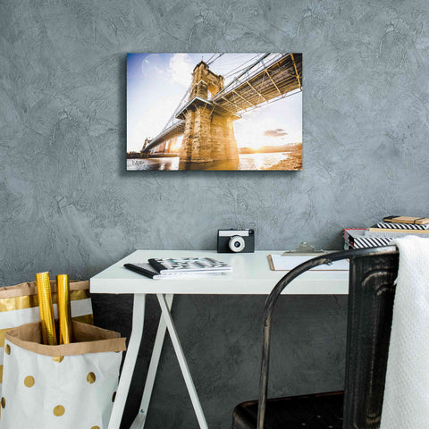 Image of 'Double Sunset' by Donnie Quillen Canvas Wall Art,18 x 12