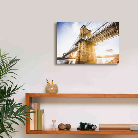 Image of 'Double Sunset' by Donnie Quillen Canvas Wall Art,18 x 12