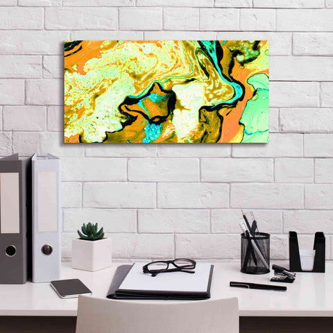 Image of 'Orange Lava' Canvas Wall Art,24 x 12