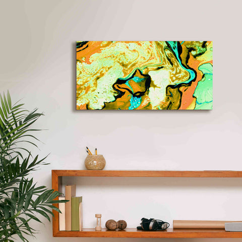 Image of 'Orange Lava' Canvas Wall Art,24 x 12