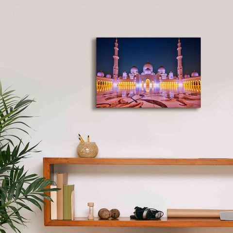 Image of 'Sheikh Zayed Grand Mosque' Canvas Wall Art,18 x 12