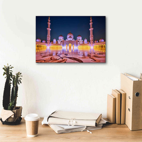 Image of 'Sheikh Zayed Grand Mosque' Canvas Wall Art,18 x 12