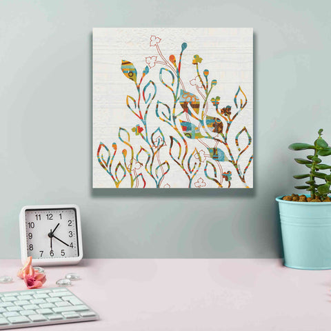 Image of 'Rainbow Vines with Flowers Spice' by Kathy Ferguson, Canvas Wall Art,12 x 12