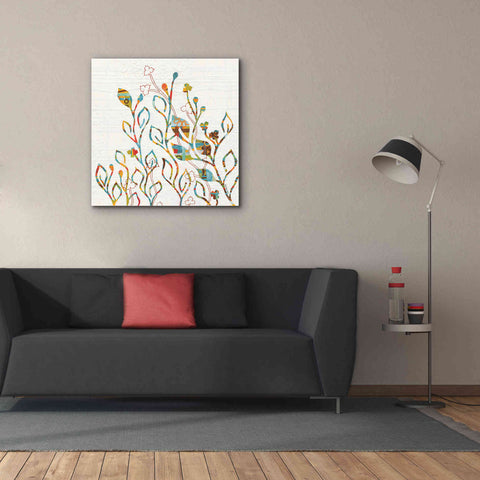 Image of 'Rainbow Vines with Flowers Spice' by Kathy Ferguson, Canvas Wall Art,37 x 37