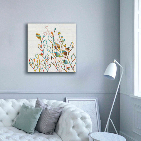 Image of 'Rainbow Vines with Flowers Spice' by Kathy Ferguson, Canvas Wall Art,37 x 37