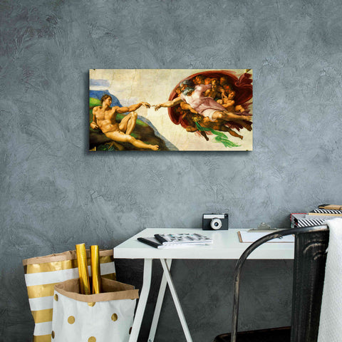 Image of 'The Creation of Adam' by Michelangelo, Canvas Wall Art,24 x 12