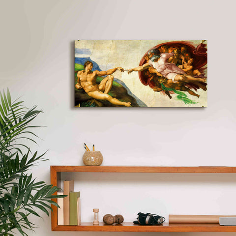 Image of 'The Creation of Adam' by Michelangelo, Canvas Wall Art,24 x 12