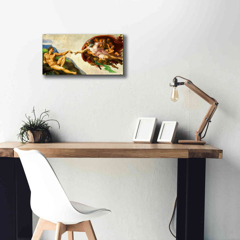 Image of 'The Creation of Adam' by Michelangelo, Canvas Wall Art,24 x 12