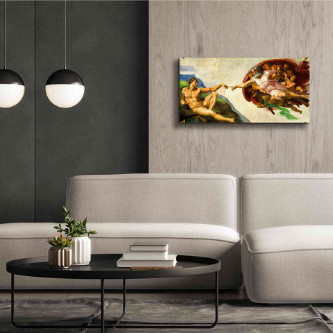 Image of 'The Creation of Adam' by Michelangelo, Canvas Wall Art,40 x 20