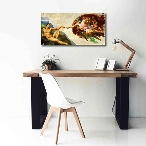 Image of 'The Creation of Adam' by Michelangelo, Canvas Wall Art,40 x 20